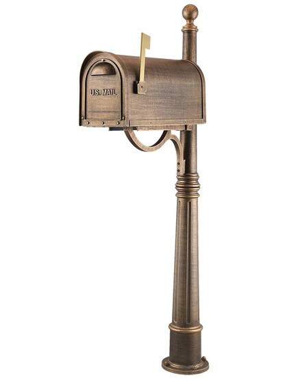 Classic Curbside Mailbox with Ashland Post in Hand Rubbed Bronze.